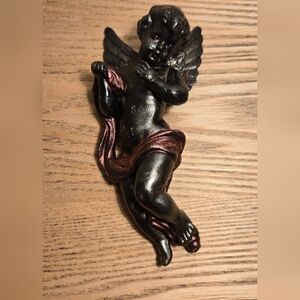 Elegant Black and Red Angel Figurine